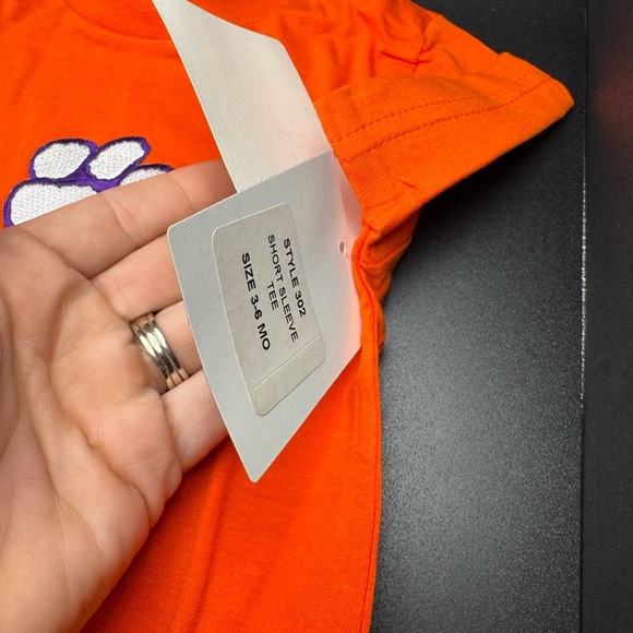 5/$25 NWT Orange Clemson Logo Infant 3-6 month T-Shirt - Picture 3 of 4